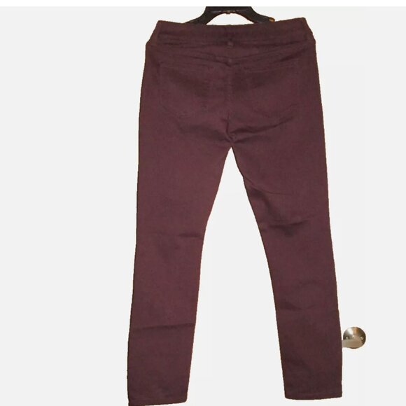 Liz Claiborne Skinny Pants 6 NWT Flexi Fit Mid Rise Burgundy Dark Red Jeggings - Picture 3 of 4